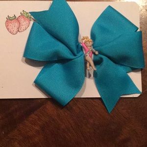 Teal gymnastics bow
